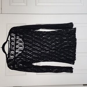 Black long sleeve lace shirt
